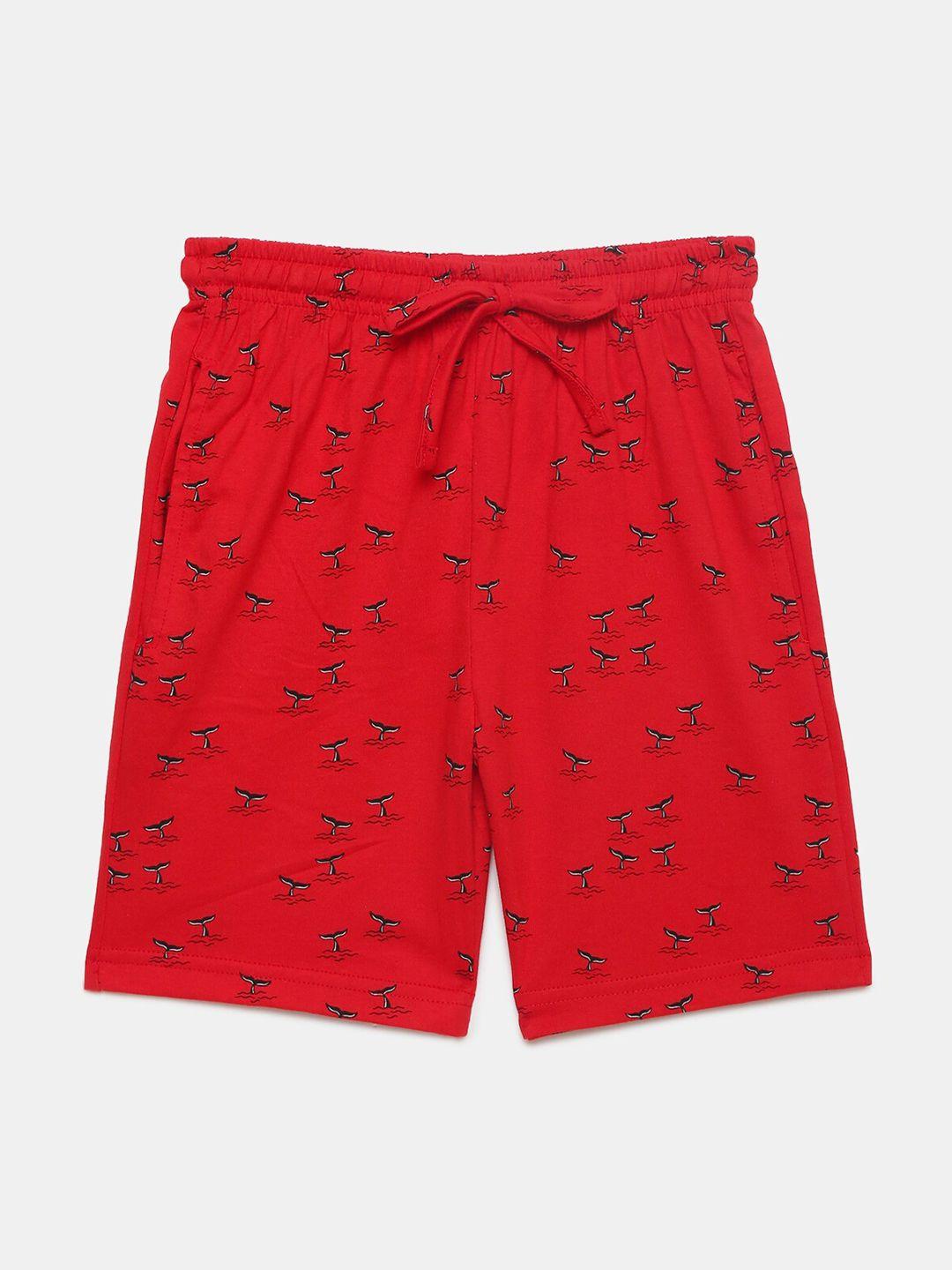 mackly boys red printed lounge shorts