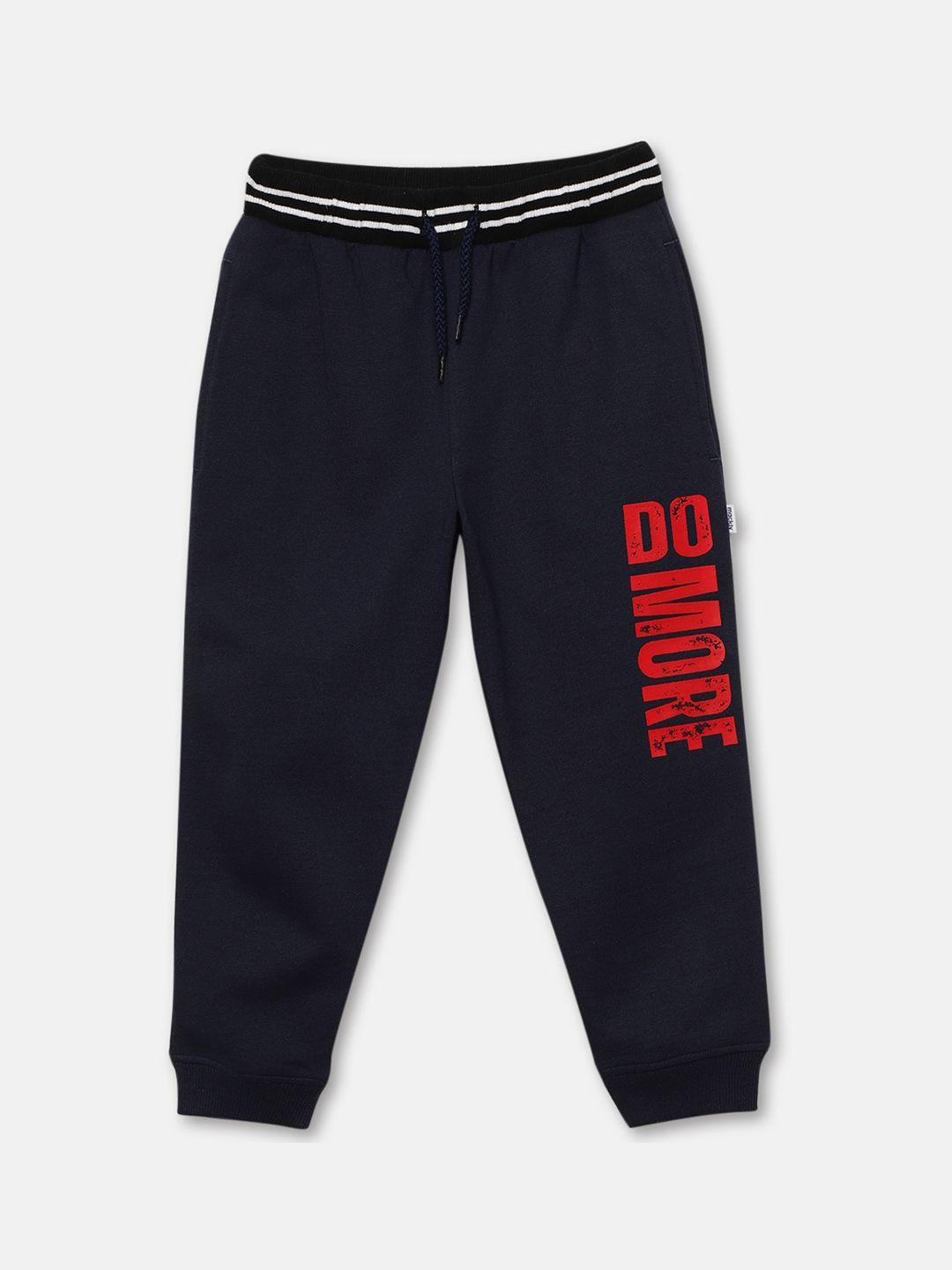 mackly boys typography printed mid rise joggers