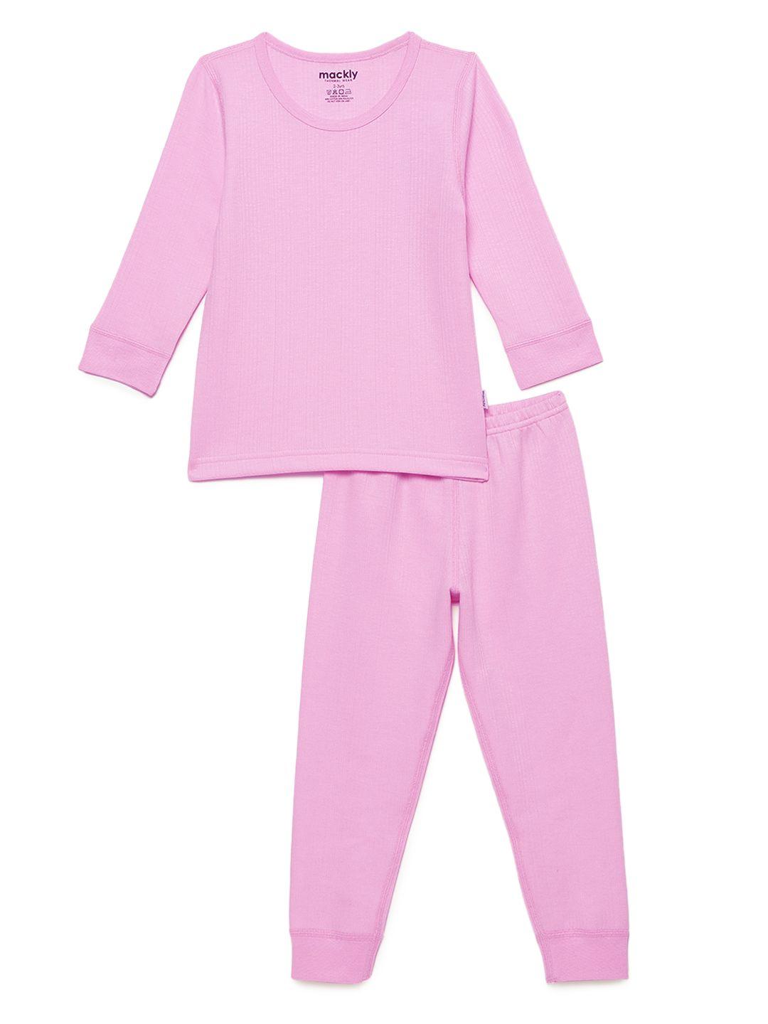 mackly infant pink solid thermal set