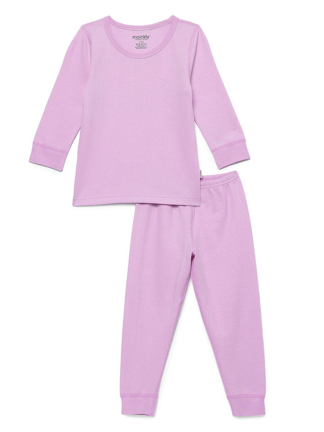 mackly infants purple solid thermal set