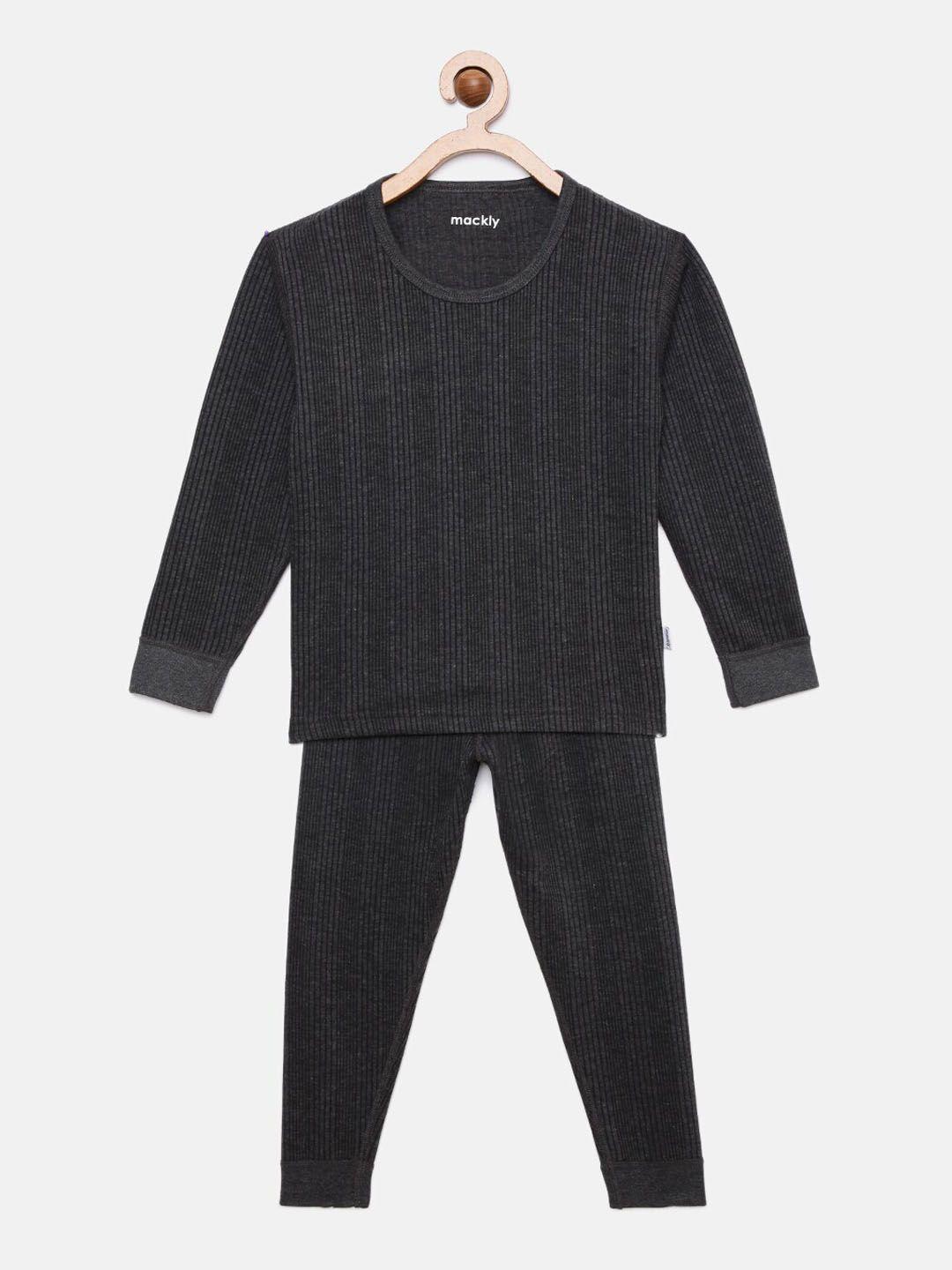 mackly infants striped ribbed thermal set