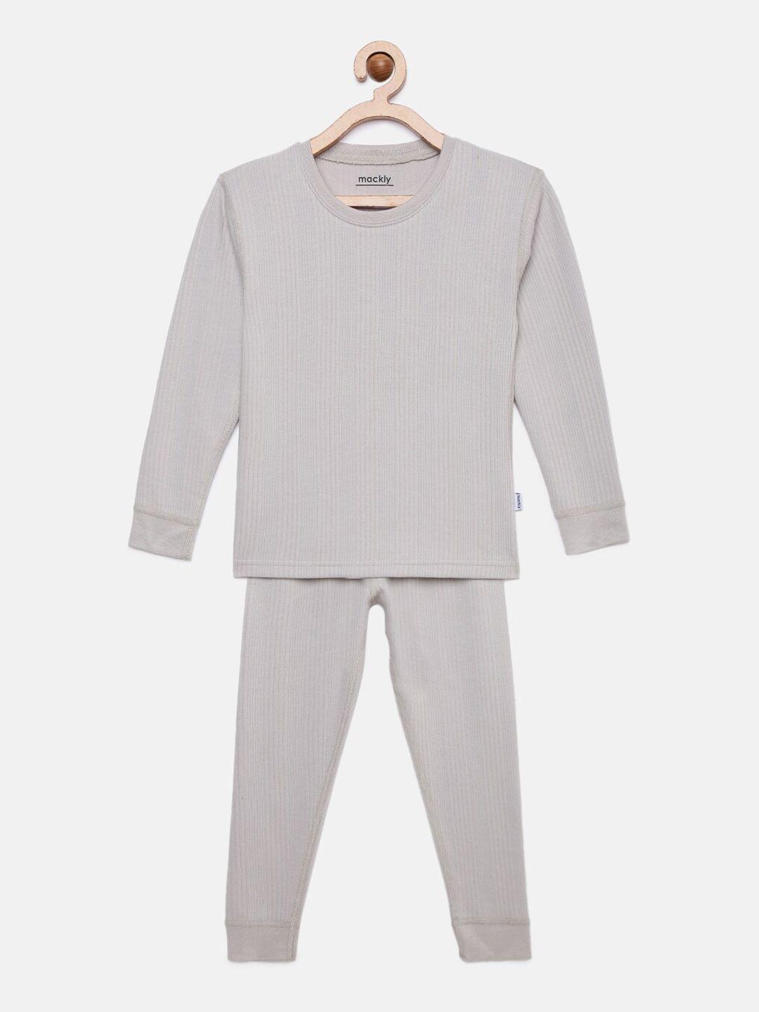 mackly infants striped ribbed thermal set