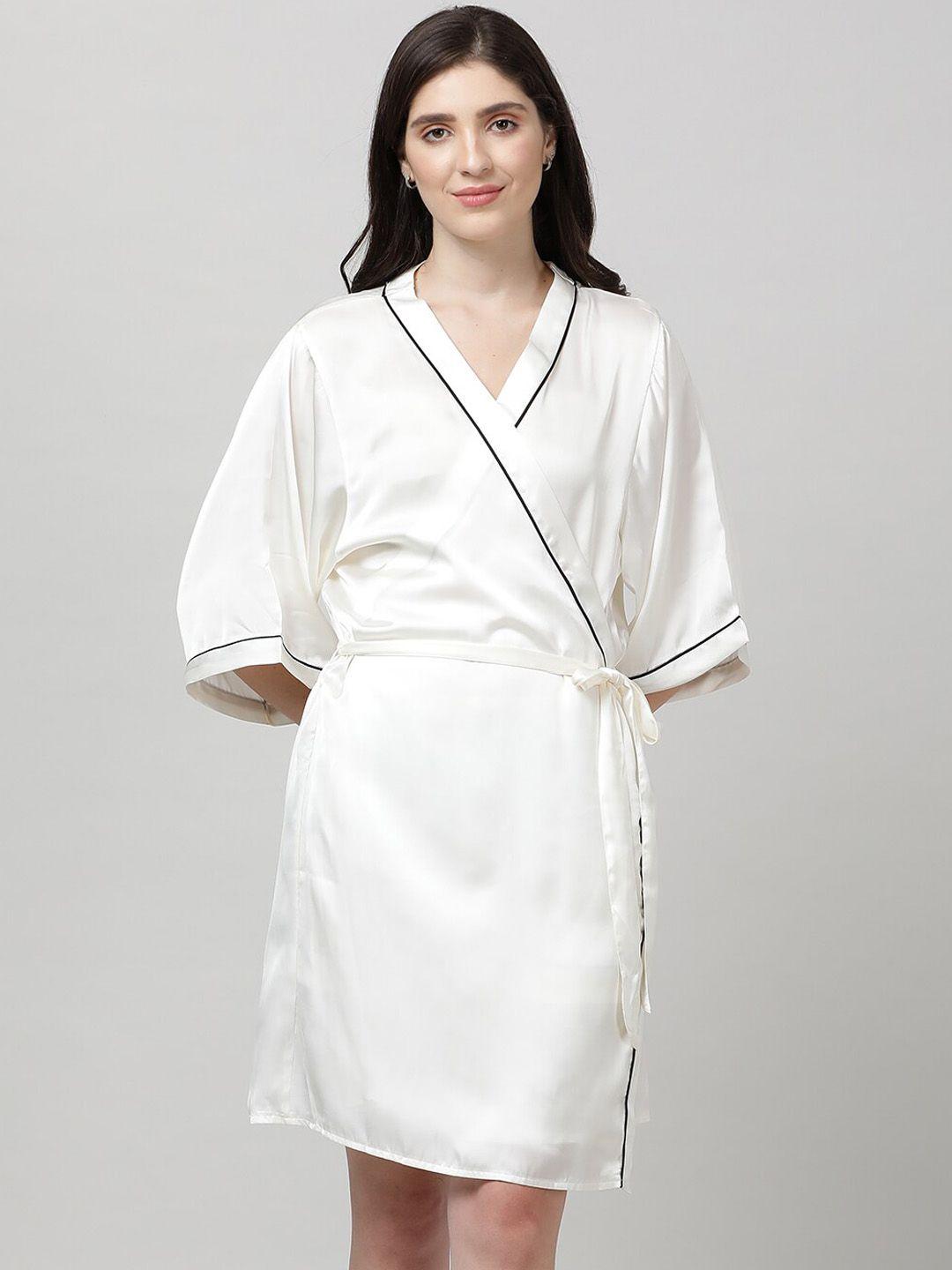 mackly mini satin robe with belt