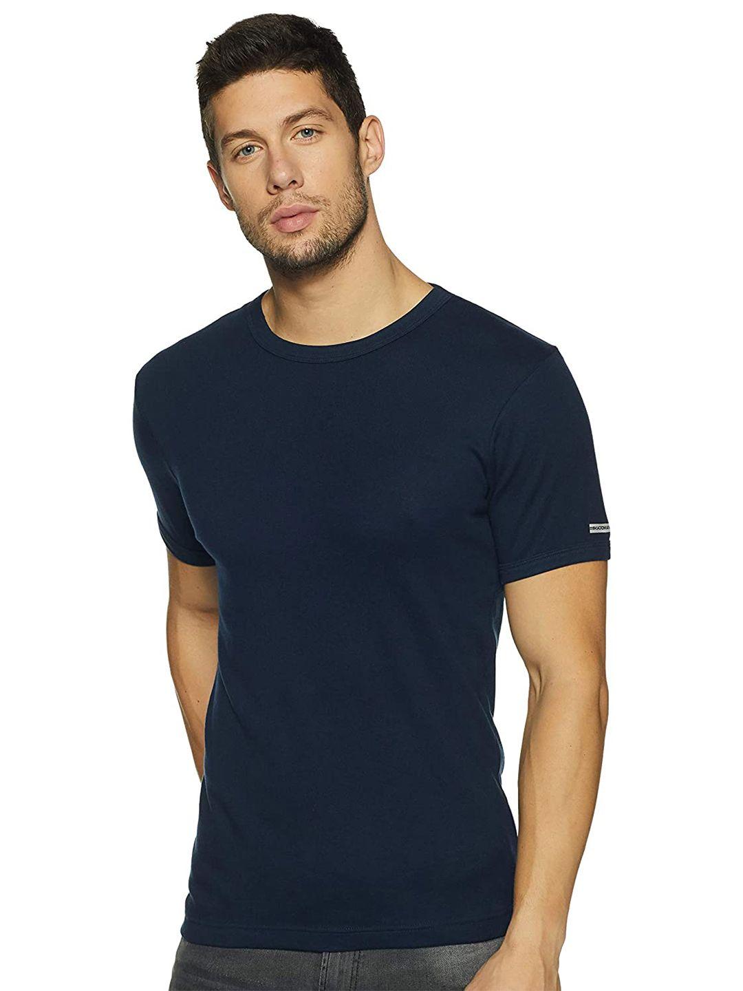 macroman m-series men navy blue  regular fit  t-shirt