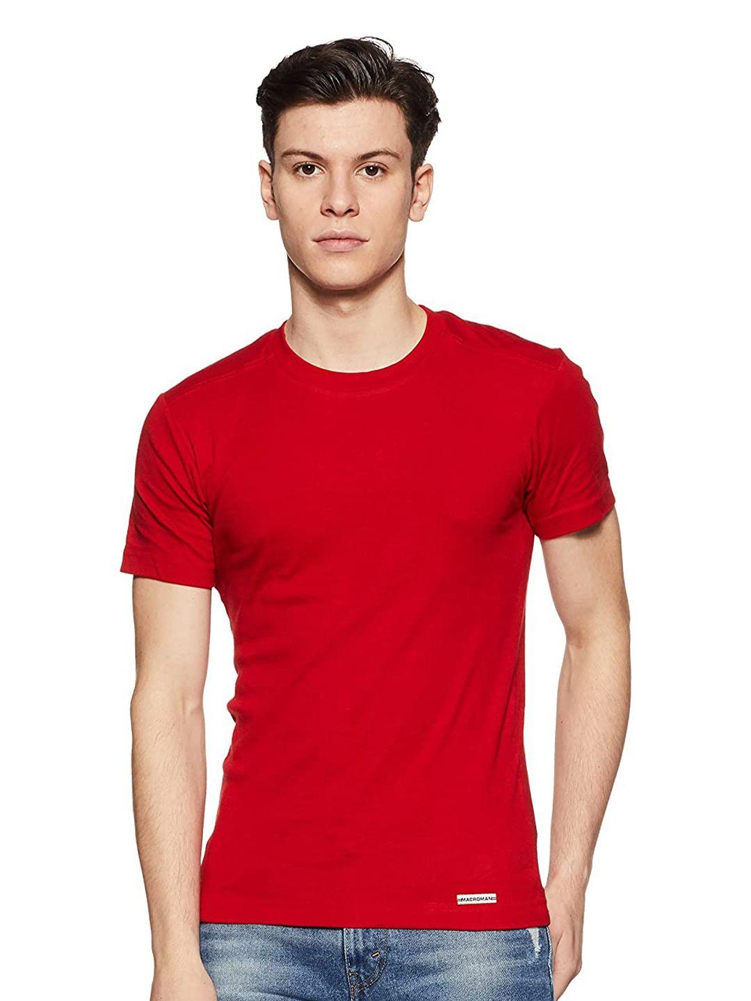 macroman m-series men red round neck t-shirt