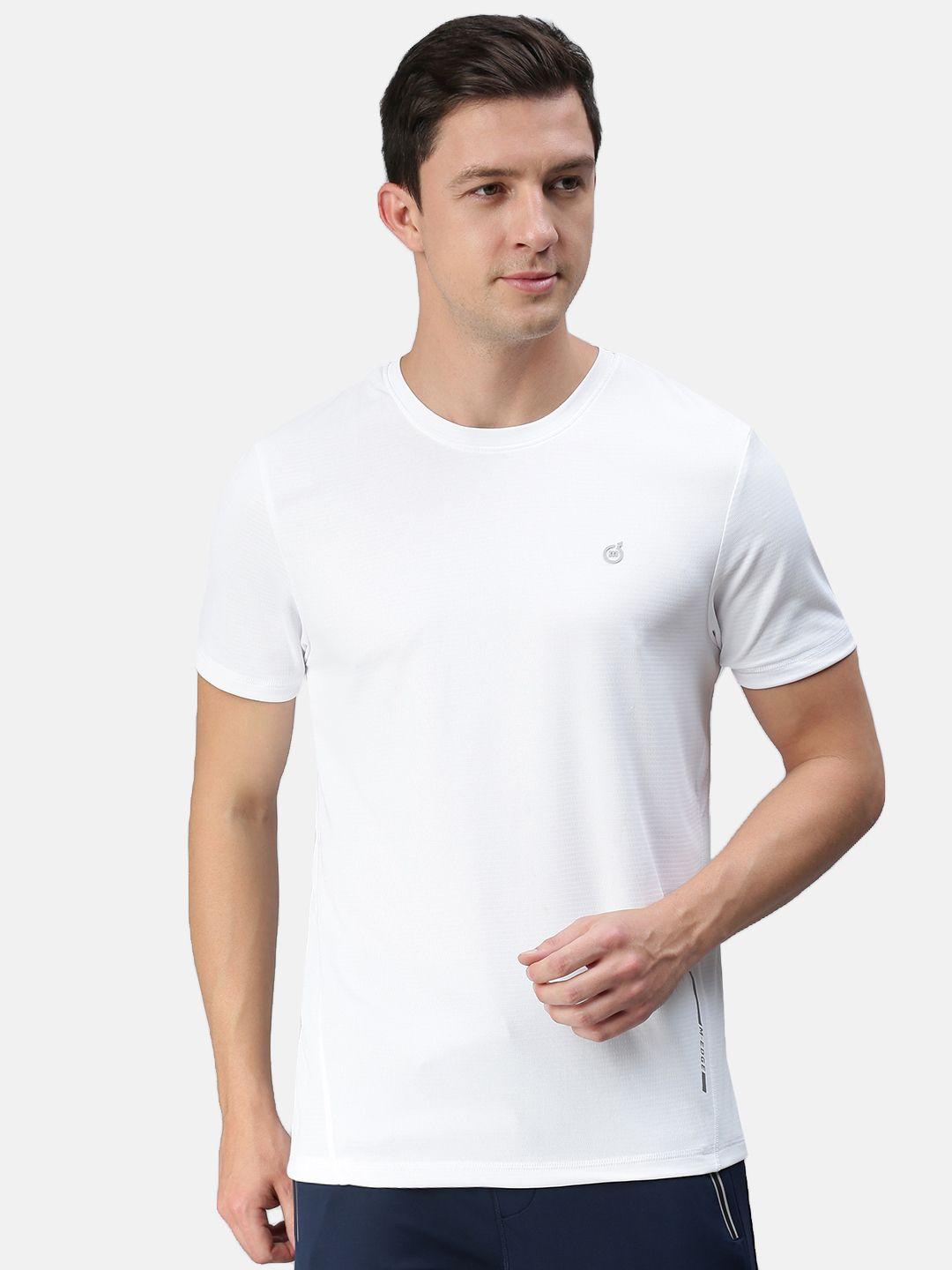macroman m-series men white solid t-shirt