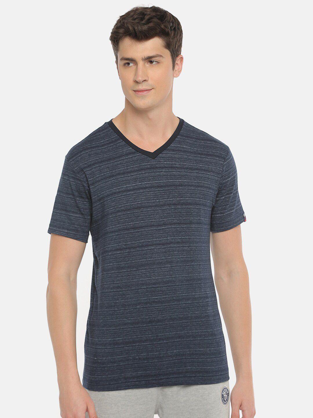 macroman m-series striped v-neck cotton sports t-shirt