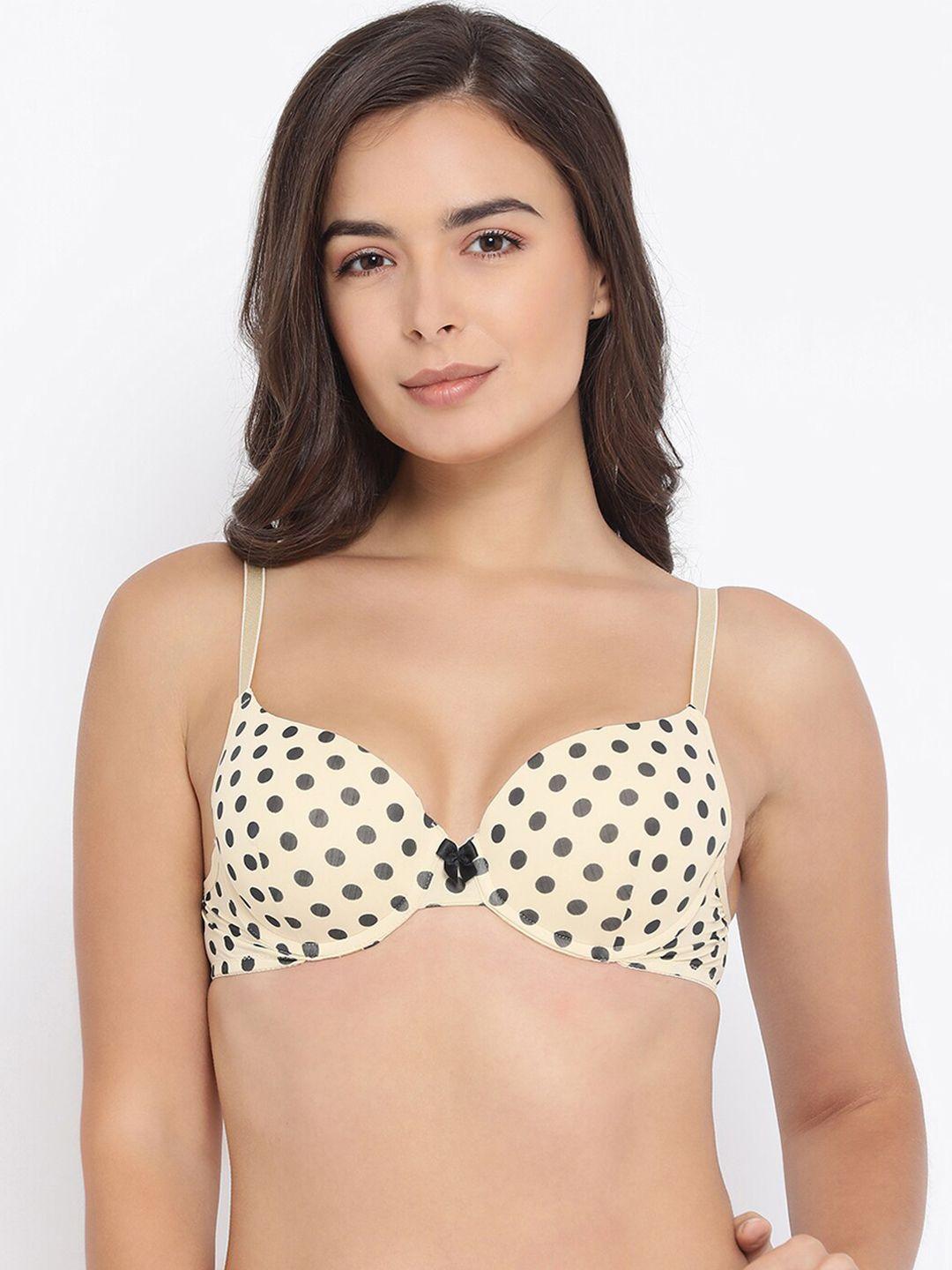 macrowoman w-series polka dots printed lightly padded t-shirt bra with all day comfort