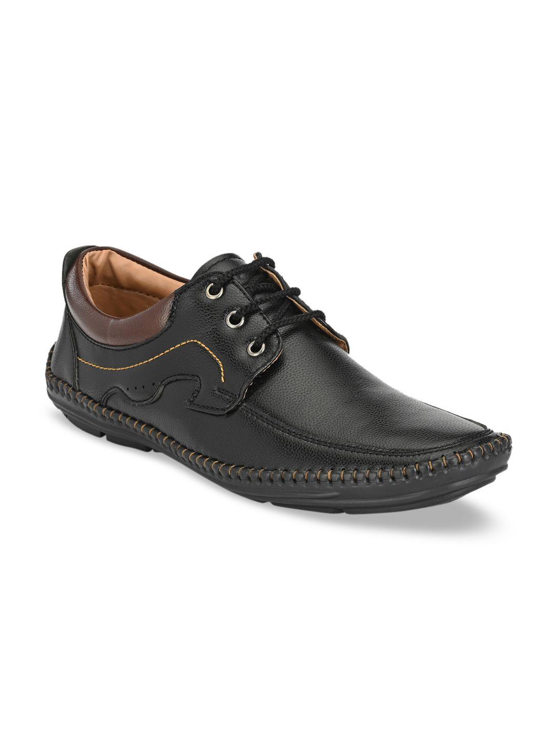 mactree men black solid formal derbys