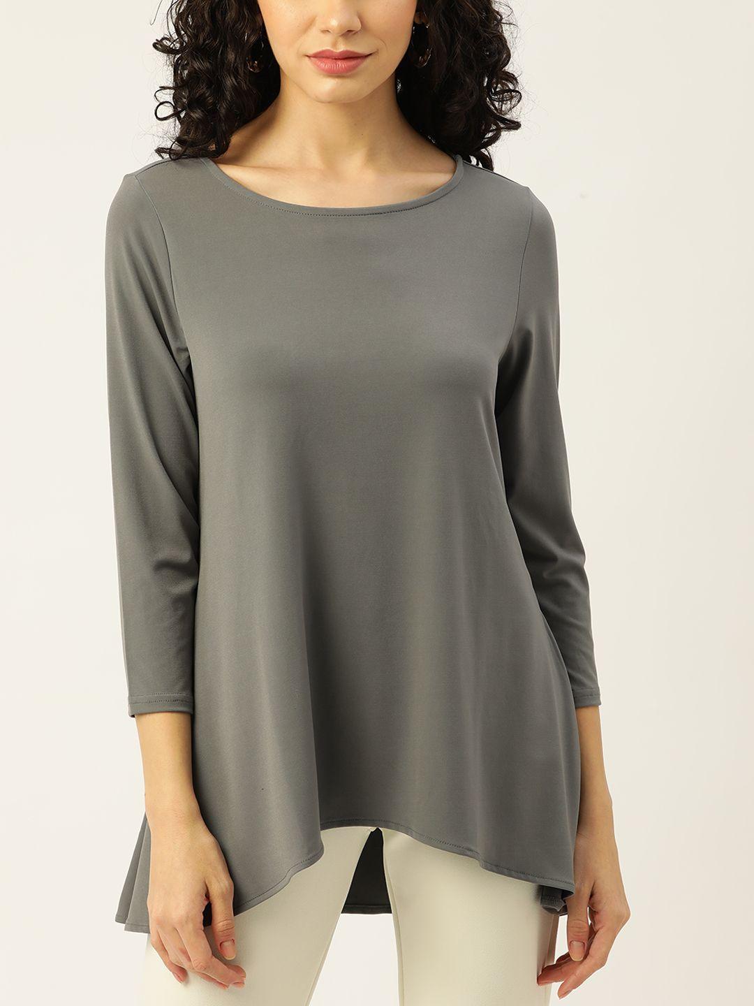 macy's alfani grey solid longline top