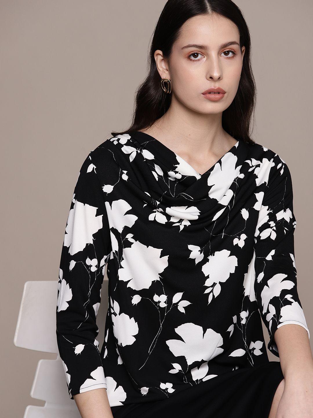 macy's alfani women  floral print cowl neck top