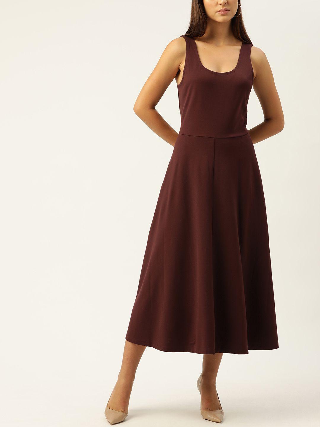 macy's alfani women brown a-line midi dress