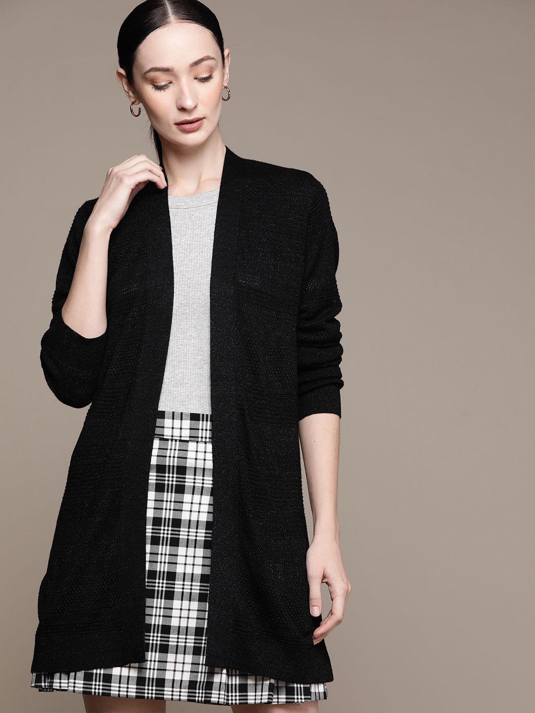 macy's alfani women self-design longline open front sweater