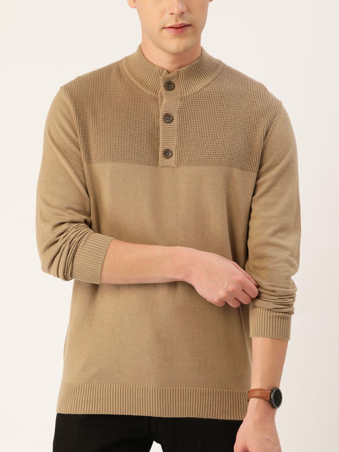 macy's club room men brown textured pure cotton pullover