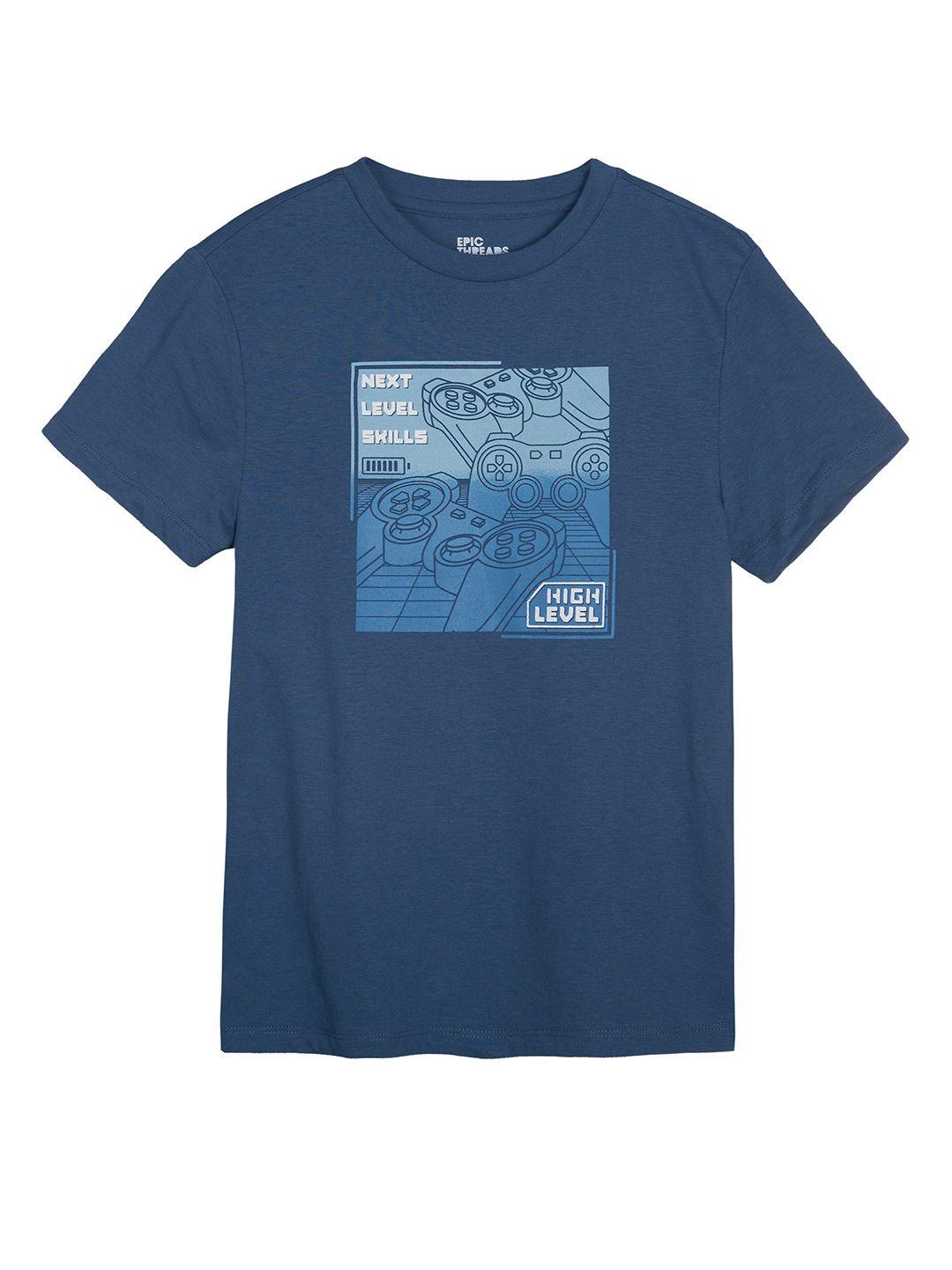 macy's epic threads boys blue typography printed t-shirt