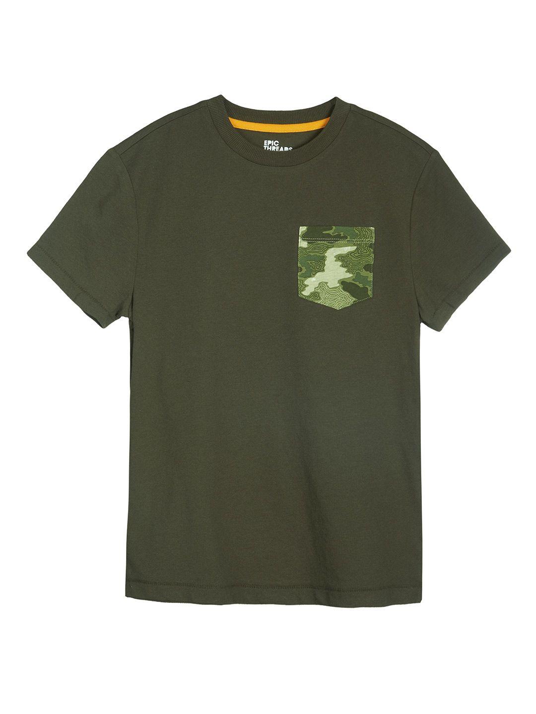 macy's epic threads boys green solid t-shirt