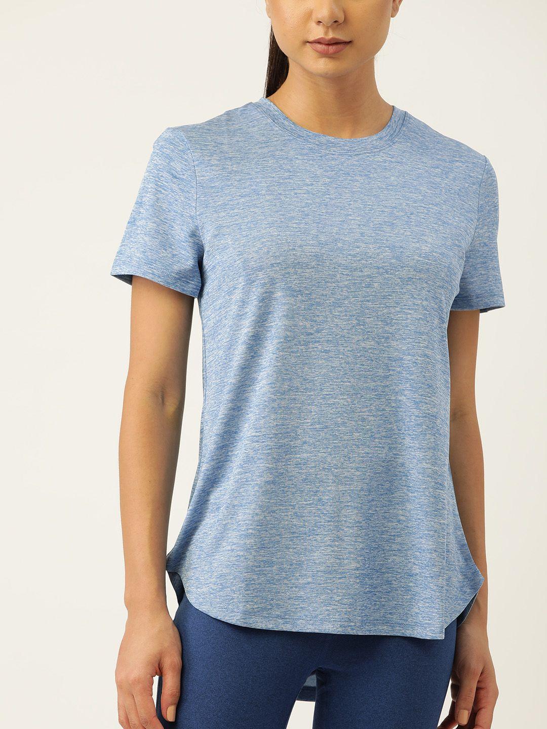 macy's ideology women blue solid melange effect t-shirt