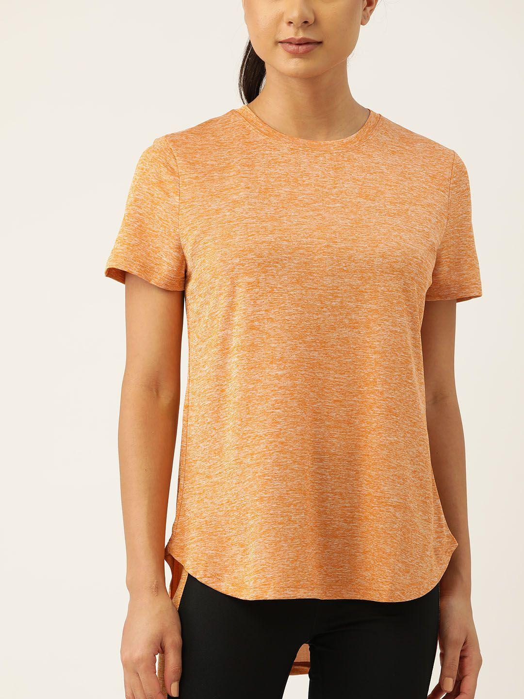 macy's ideology women orange solid melange effect t-shirt