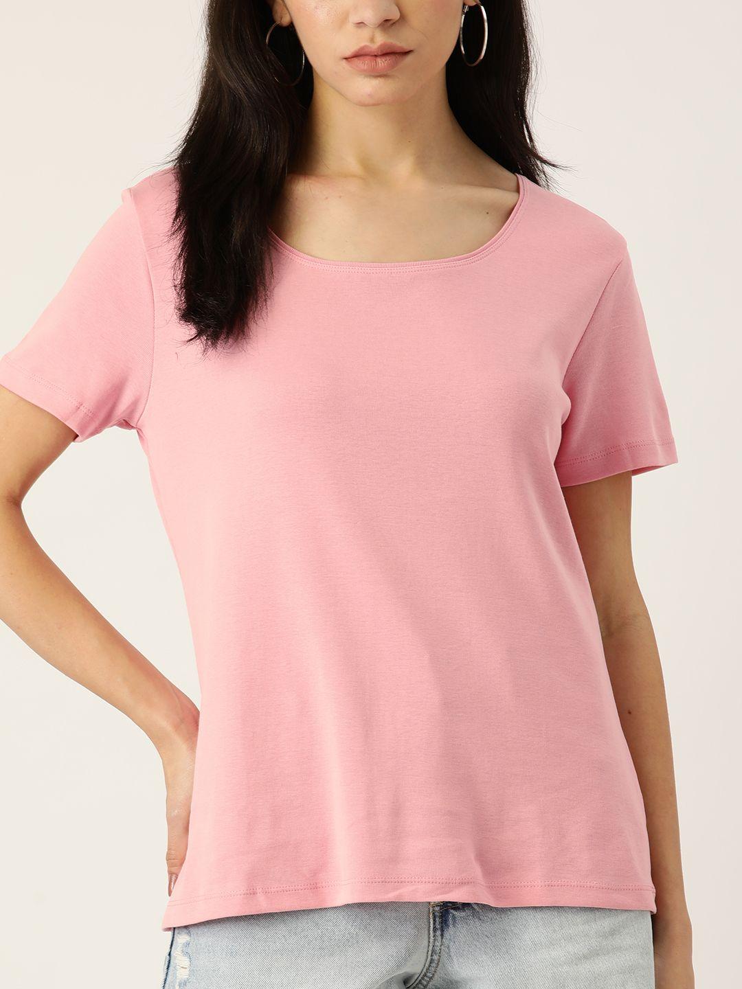 macy's karen scott women pink pure cotton scoop neck t-shirt