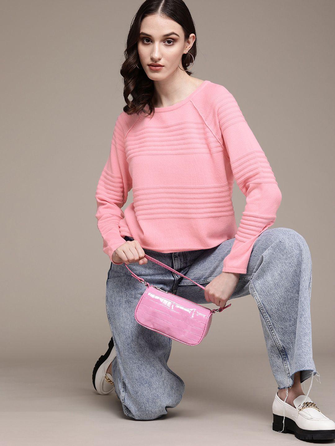 macy's karen scott women pink pure cotton self striped pullover