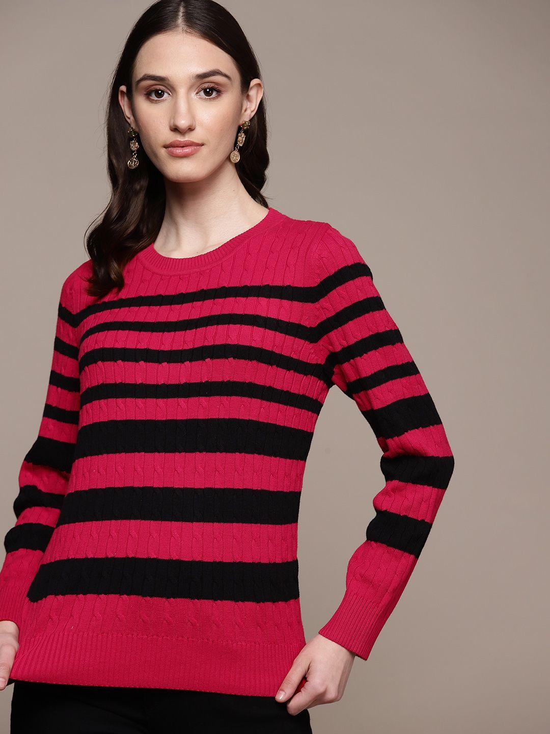 macy's karen scott women pure cotton cable knit striped pullover
