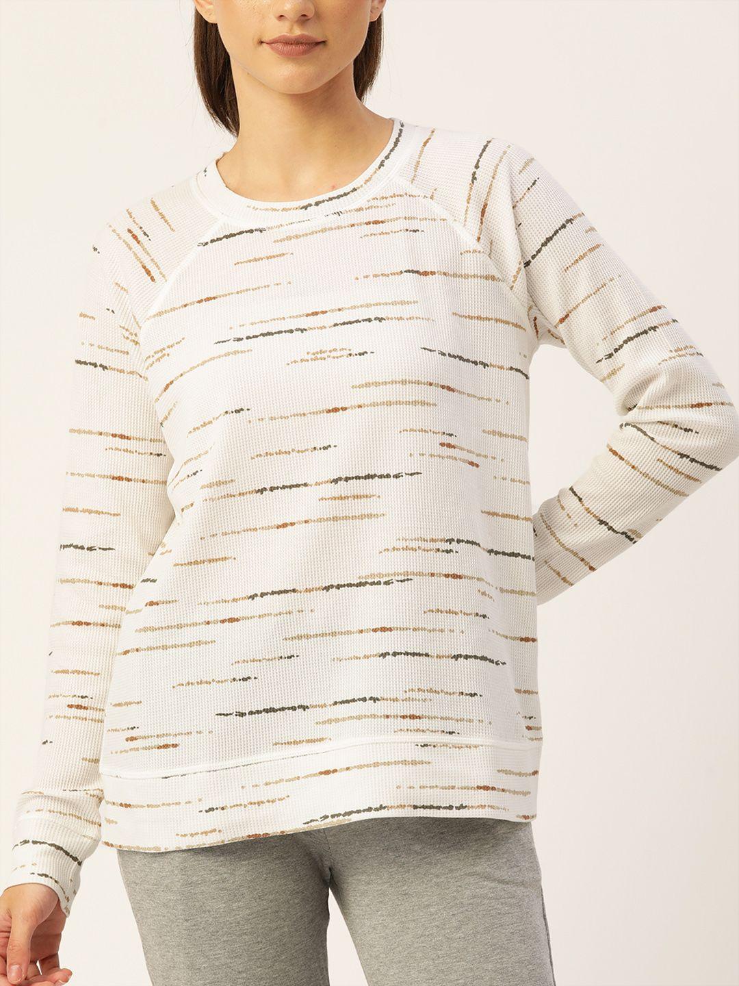 macy's karen scott women white & beige printed waffle t-shirt