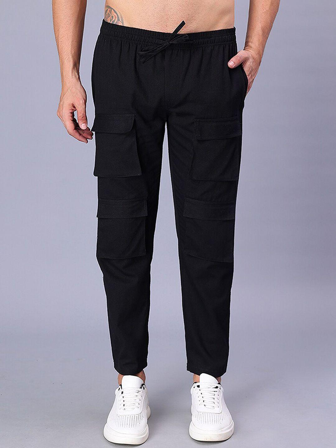mad over print men black relaxed loose fit joggers trousers