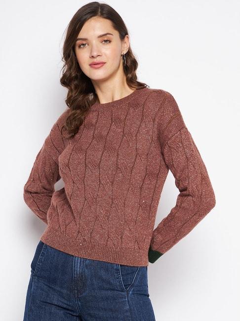 madame brown textured sweater