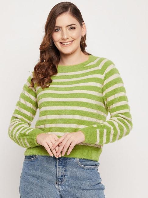 madame green & white striped sweater
