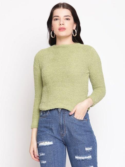 madame green boat neck top