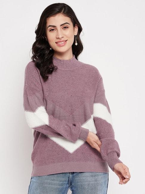 madame mauve color-block sweater