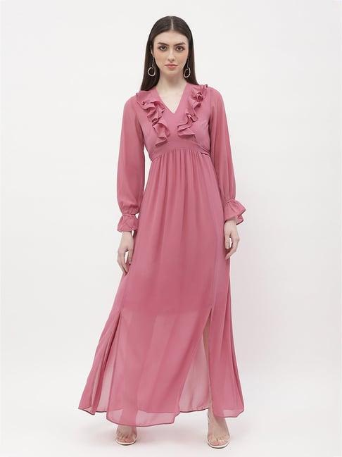 madame pink regular fit maxi dress