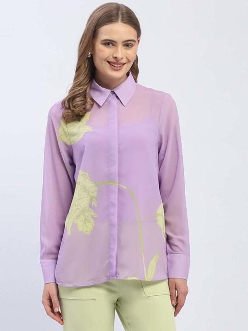 madame purple floral print shirt