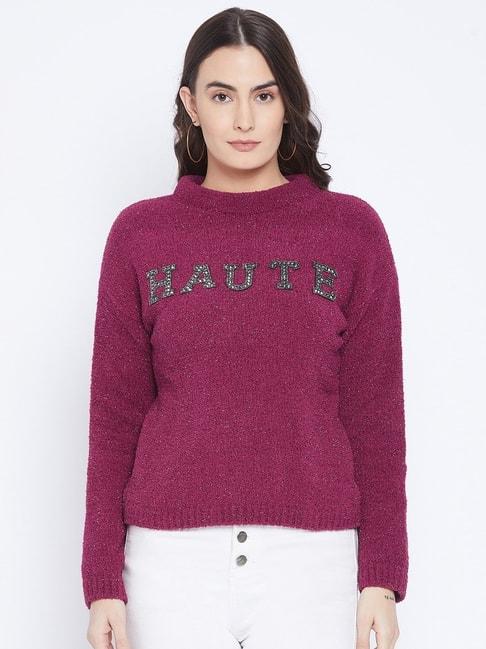 madame purple regular fit sweater