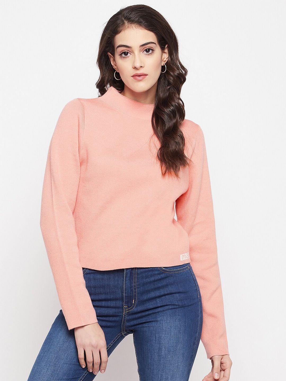 madame women peach-coloured pullover