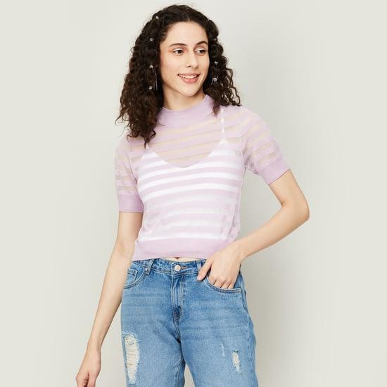 madame women striped casual top