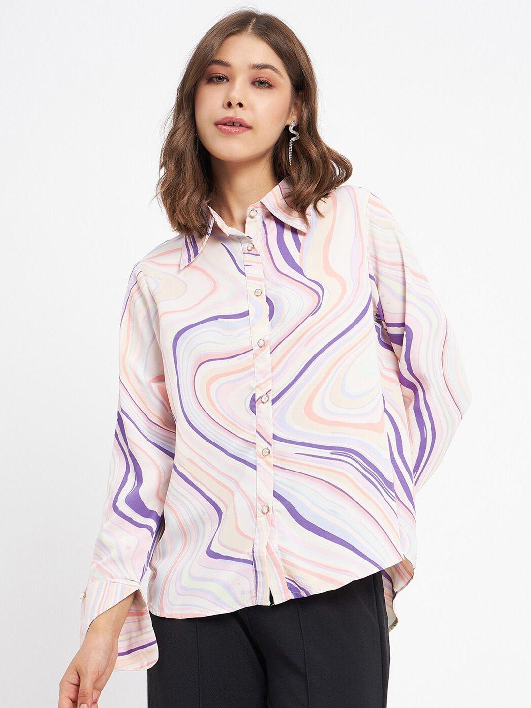 madame abstract printed opaque casual shirt