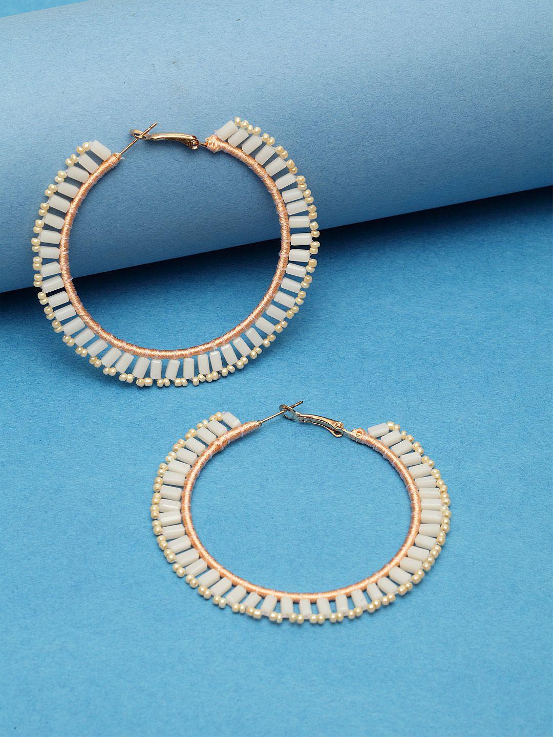 madame beige & gold circular drop earrings