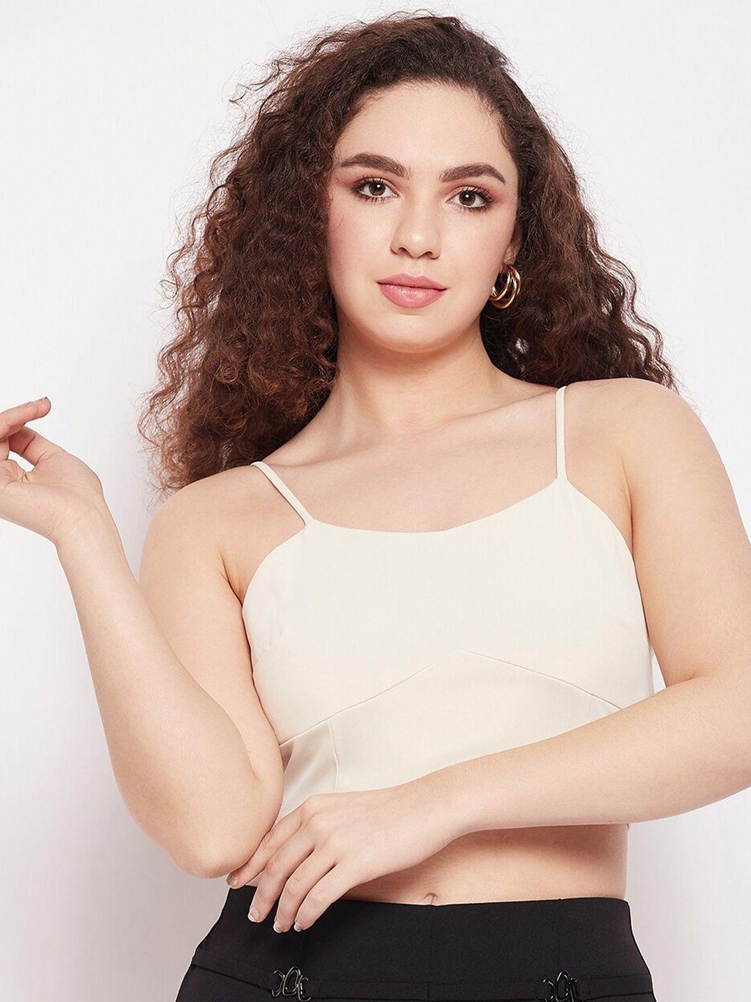 madame beige bralette crop top