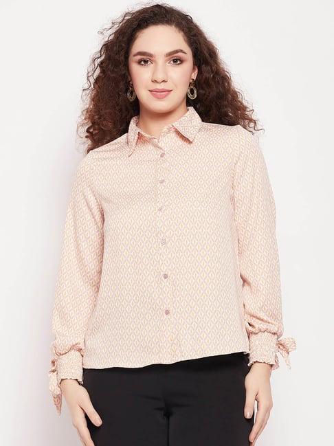 madame beige check shirt