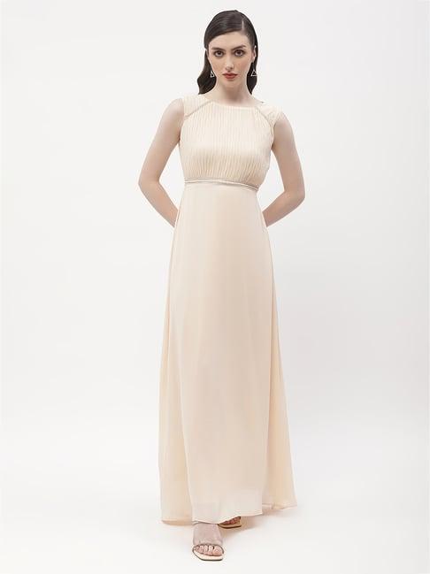 madame beige embellished maxi dress