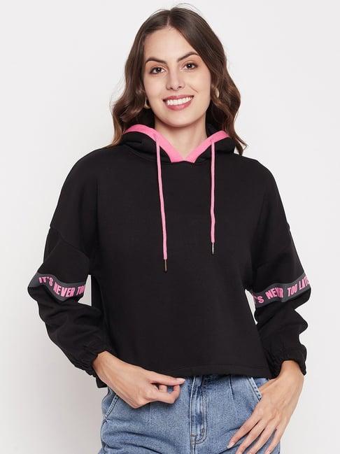 madame black & pink regular fit hoodie