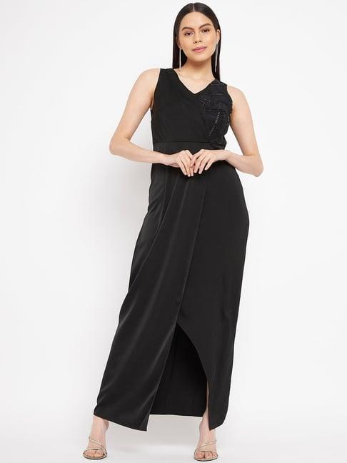 madame black embellished gown