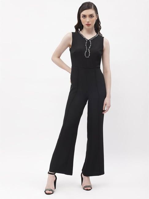 madame black embellished jumpsuit