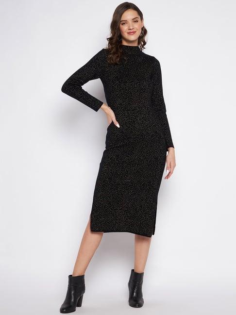 madame black embellished midi dress