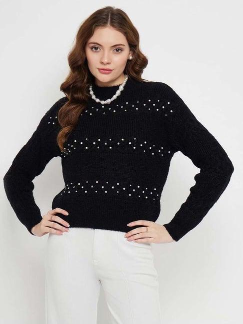 madame black embellished sweater