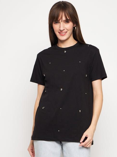 madame black embellished t-shirt