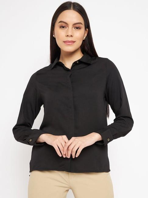 madame black regular fit shirt