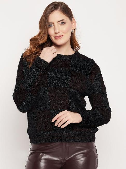 madame black textured sweater