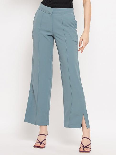 madame blue mid rise trousers